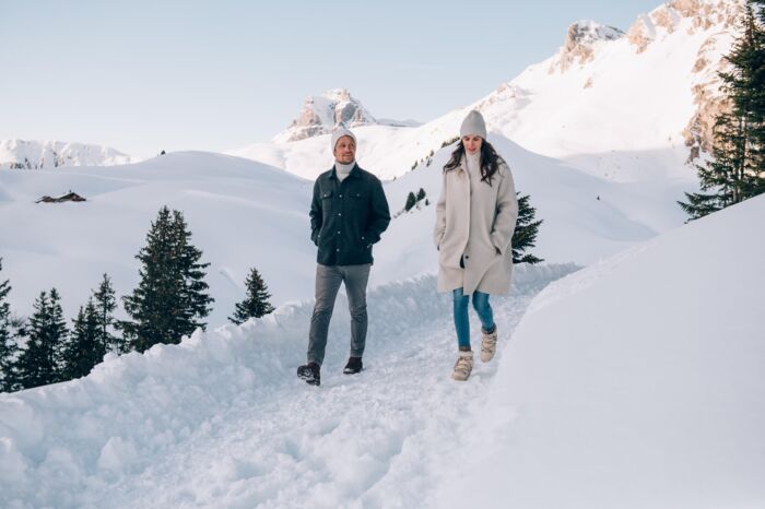 Spazierweg im Winter zum Skyspace-Lech